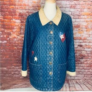 Vintage Haik's Quited Denim  Denim Americana Patchwork Barn Coat